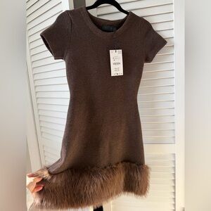 NWT Zara faux fur knit  dress